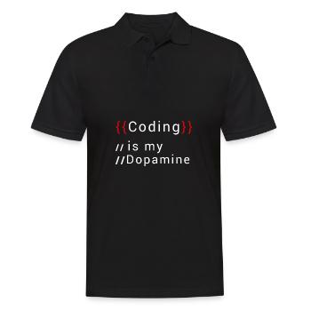 Lustige Codierung Ist Mein Dopamin -Coder - Männer Poloshirt - Schwarz - Vorne - Kai (181cm)