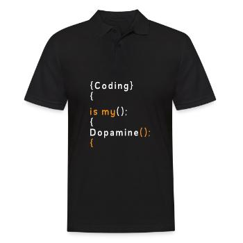 Lustige Codierung Ist Mein Dopamin -Coder - Männer Poloshirt - Schwarz - Vorne - Kai (181cm)