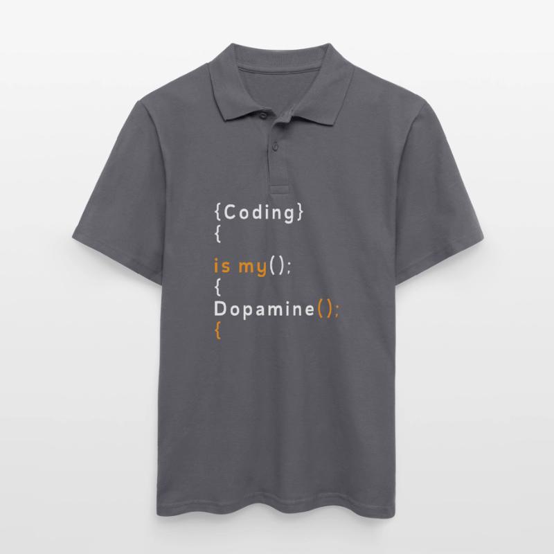 Funny Coding Is My Dopamine Coder Men's Polo Shirt