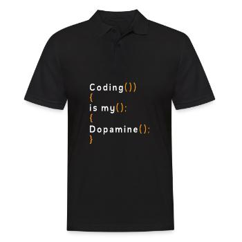 Lustige Codierung Ist Mein Dopamin -Coder - Männer Poloshirt - Schwarz - Vorne - Kai (181cm)