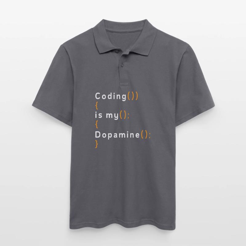 Funny Coding Is My Dopamine Coder Men's Polo Shirt
