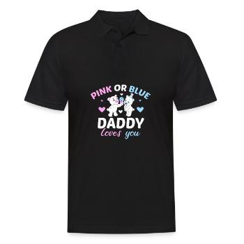 Pink or Blue Daddy Loves You Father Gender - Men's Polo Shirt - black - Front - Kai (181cm)