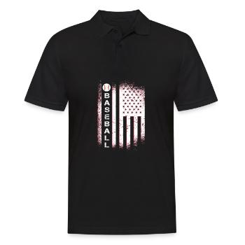 USA American Flag Baseball Player Vintage Design - Polo Homme - noir - Devant - Kai (181cm)