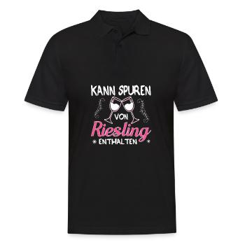 Kann Spuren Von Riesling Enthalten Weintrinker - Männer Poloshirt - Schwarz - Vorne - Kai (181cm)