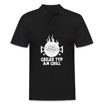 Geiler Typ Am Grill BBQ Grillen Barbecue Outfit - Männer Poloshirt - Schwarz - Vorne - Kai (181cm)