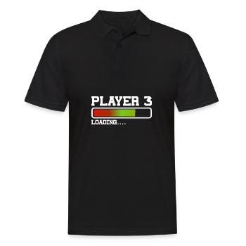 Le joueur 3 charge le nouveau bébé du père du jeu - Polo Homme - noir - Devant - Kai (181cm)
