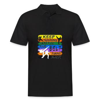 Keep training until your belt turns black - Men's Polo Shirt - black - Front - Kai (181cm)