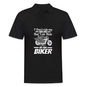 Ich Fahre Nicht Mit Meinem Eigenen Fahrrad, - Männer Poloshirt - Schwarz - Vorne - Kai (181cm)