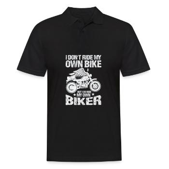 Ich Fahre Nicht Mit Meinem Eigenen Fahrrad, Aber - Männer Poloshirt - Schwarz - Vorne - Kai (181cm)