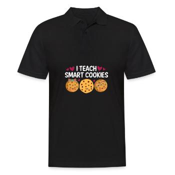 Funny teacher I teach smart cookies - Men's Polo Shirt - black - Front - Kai (181cm)