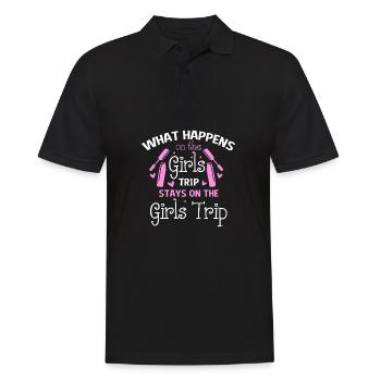 Ce qui se passe sur le voyage des filles reste drôle - Polo Homme - noir - Devant - Kai (181cm)