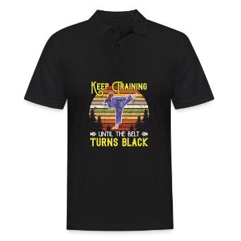 Keep training until your belt turns black - Men's Polo Shirt - black - Front - Kai (181cm)
