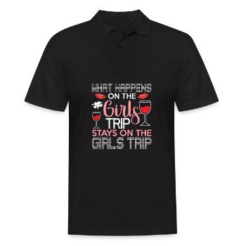 Ce qui se passe sur le voyage des filles reste drôle - Polo Homme - noir - Devant - Kai (181cm)