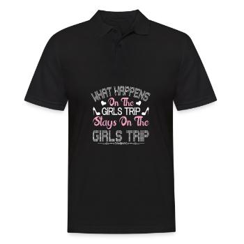 Ce qui se passe sur le voyage des filles reste drôle - Polo Homme - noir - Devant - Kai (181cm)