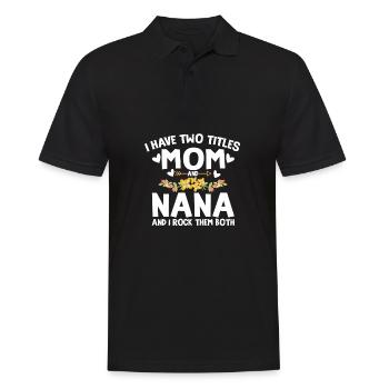J’ai deux titres Maman et Nana Fête des mères - Polo Homme - noir - Devant - Kai (181cm)