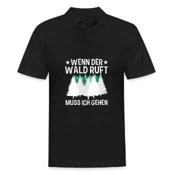 Wenn Der Wald Ruft Muss Ich Gehen Natur Wandern - Männer Poloshirt - Schwarz - Vorne - Kai (181cm)