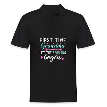 For the first time, grandma let the loot begin - Men's Polo Shirt - black - Front - Kai (181cm)