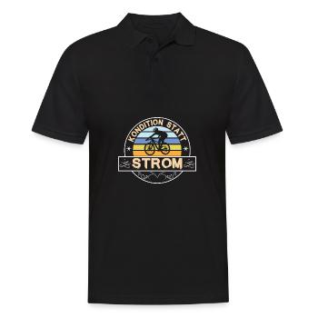 Kondition Statt Strom Fahrrad Fahrradfahrer Spruch - Männer Poloshirt - Schwarz - Vorne - Kai (181cm)