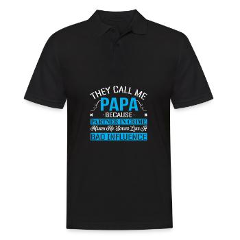 Ils m’appellent Papa Drôle de jour de papa Papa - Polo Homme - noir - Devant - Kai (181cm)