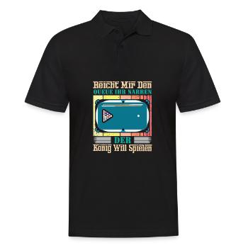 Reicht Mir Den Queue Ihr Narren Billard Pool - Männer Poloshirt - Schwarz - Vorne - Kai (181cm)