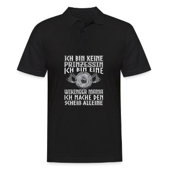 Ich Bin Keine Prinzessin Wikinger Mama Kriegerin - Männer Poloshirt - Schwarz - Vorne - Kai (181cm)