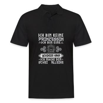 Ich Bin Keine Prinzessin Wikinger Mama Kriegerin - Männer Poloshirt - Schwarz - Vorne - Kai (181cm)