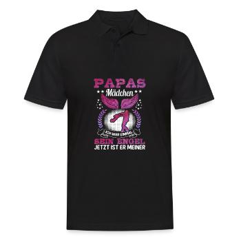 Papas Mädchen Ich War Einmal Sein Engel Jetzt Ist - Männer Poloshirt - Schwarz - Vorne - Kai (181cm)
