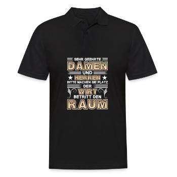Machen Sie Platz Der Wirt Betritt Den Raum - Männer Poloshirt - Schwarz - Vorne - Kai (181cm)
