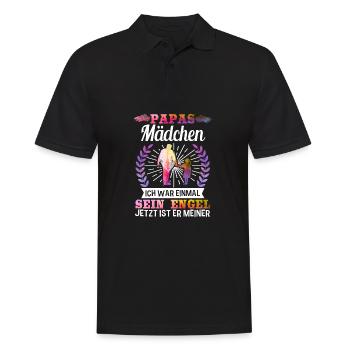 Papas Mädchen Ich War Einmal Sein Engel Jetzt Ist - Männer Poloshirt - Schwarz - Vorne - Kai (181cm)