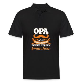 Opa Weil Enkelkinder Echte Helden Brauchen - Männer Poloshirt - Schwarz - Vorne - Kai (181cm)