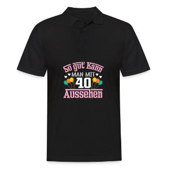 So Gut Kann Man Mit 40 Aussehen Runder Geburtstag - Männer Poloshirt - Schwarz - Vorne - Kai (181cm)