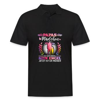 Papas Mädchen Ich War Einmal Sein Engel Jetzt Ist - Männer Poloshirt - Schwarz - Vorne - Kai (181cm)
