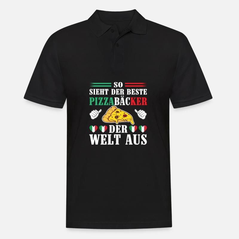 So Sieht Der Beste Pizzabäcker der Welt Aus Pizza - Männer Poloshirt - Schwarz