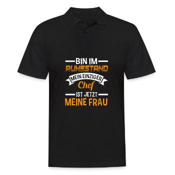 Bin Im Ruhestand Chef Ist Meine Frau - Männer Poloshirt - Schwarz - Vorne - Kai (181cm)