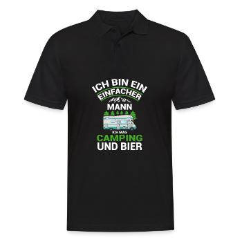 Ich Bin Ein Einfacher Mann Ich Mag Camping Und - Männer Poloshirt - Schwarz - Vorne - Kai (181cm)