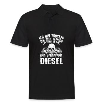 Ich Bin Trucker Esse Fleisch Trinke Bier - Männer Poloshirt - Schwarz - Vorne - Kai (181cm)