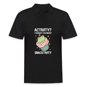 Aktivität Ich Dachte, Sie Meinten Snacktivität - Männer Poloshirt - Schwarz - Vorne - Kai (181cm)
