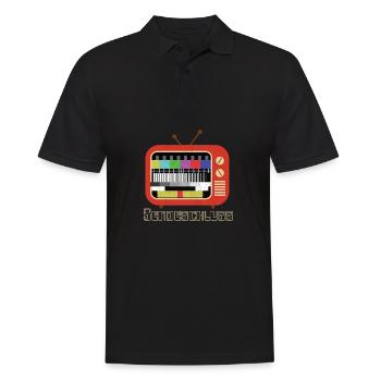 Testbild Retro 80er 90er Motto-Party - Männer Poloshirt - Schwarz - Vorne - Kai (181cm)