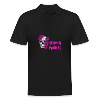 Rockerbraut Heavy Mädel Metal Musik Totenkopf - Männer Poloshirt - Schwarz - Vorne - Kai (181cm)