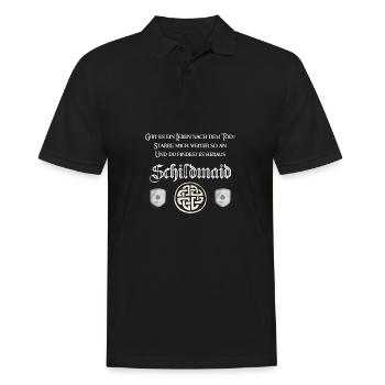 Schildmaid Wkingerin | Nordische Wikinger Sprüche - Männer Poloshirt - Schwarz - Vorne - Kai (181cm)