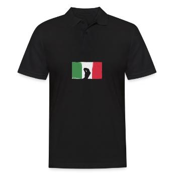 Italienische Handgeste Capisci | Italien Flagge - Männer Poloshirt - Schwarz - Vorne - Kai (181cm)