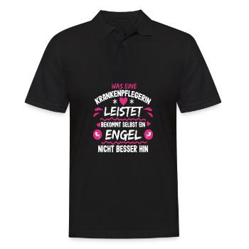 Krankenpflege Spruch für Krankenschwester und - Männer Poloshirt - Schwarz - Vorne - Kai (181cm)