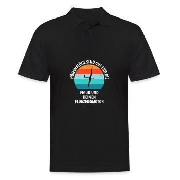 Segelflieger Segelfliegen Segelflugzeug Fliegen - Männer Poloshirt - Schwarz - Vorne - Kai (181cm)