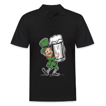 Lutin amateur de bière (lutin irlandais) - Polo Homme - noir - Devant - Kai (181cm)
