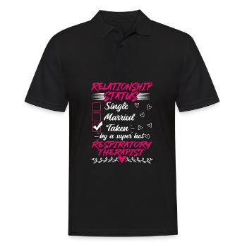 Lustig Seine und ihre Geschenkidee Atemtherapeutin - Männer Poloshirt - Schwarz - Vorne - Kai (181cm)