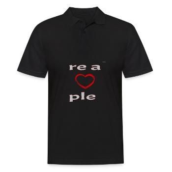 We are a couple - the right side - Men's Polo Shirt - black - Front - Kai (181cm)