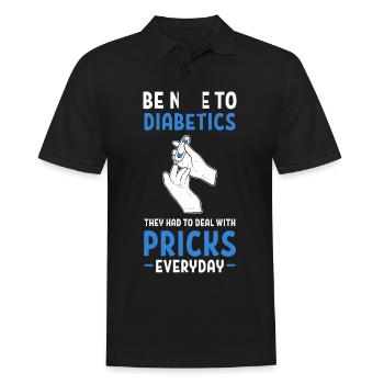 Diabetes Diabetiker Insulin - Männer Poloshirt - Schwarz - Vorne - Kai (181cm)
