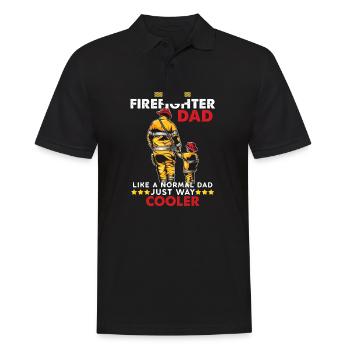 Firefighter dad fireman firefighter gift dad - Men's Polo Shirt - black - Front - Kai (181cm)