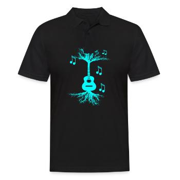 Blue Guitar tree gift ideas Halloween gifts - Men's Polo Shirt - black - Front - Kai (181cm)