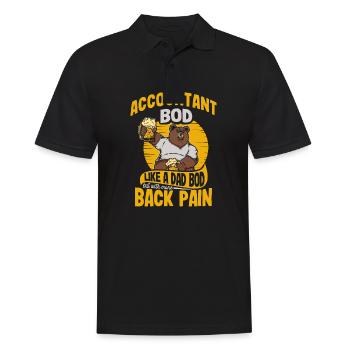 Drôle CPA Citation Comptable Bod Like A Dad Bod - Polo Homme - noir - Devant - Kai (181cm)